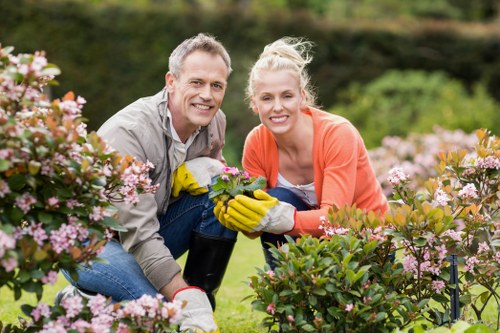 Garden maintenance team working on a communal garden in Hendon